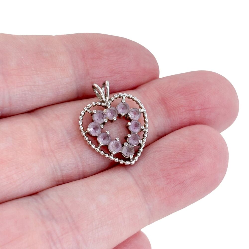 Estate Ross Simons Sterling Silver 925 Tanzanite Heart Pendant
